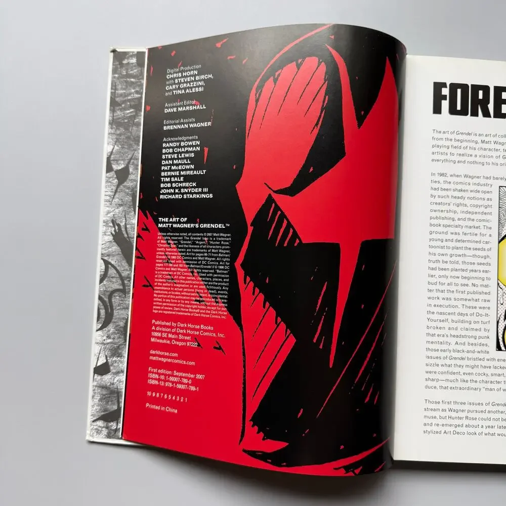 The Art of Matt Wagner's Grendel Hardcover Book 2007 First Edition Dark Horse